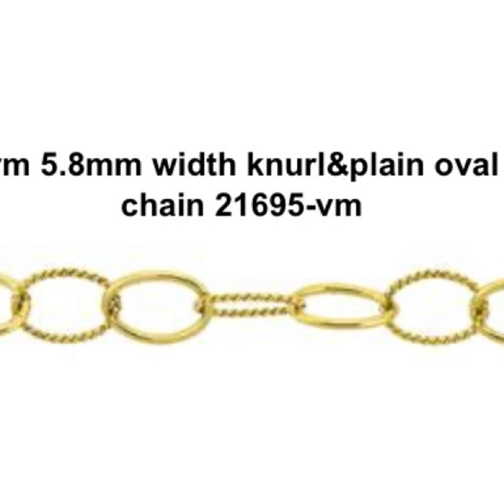 6MM KNURL&PLAIN OVAL CHAIN BRACELET 7" 7.5" 8"